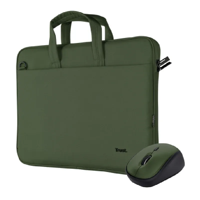 Trust Bologna torba i miš set torba za laptop 16, zelena silent miš