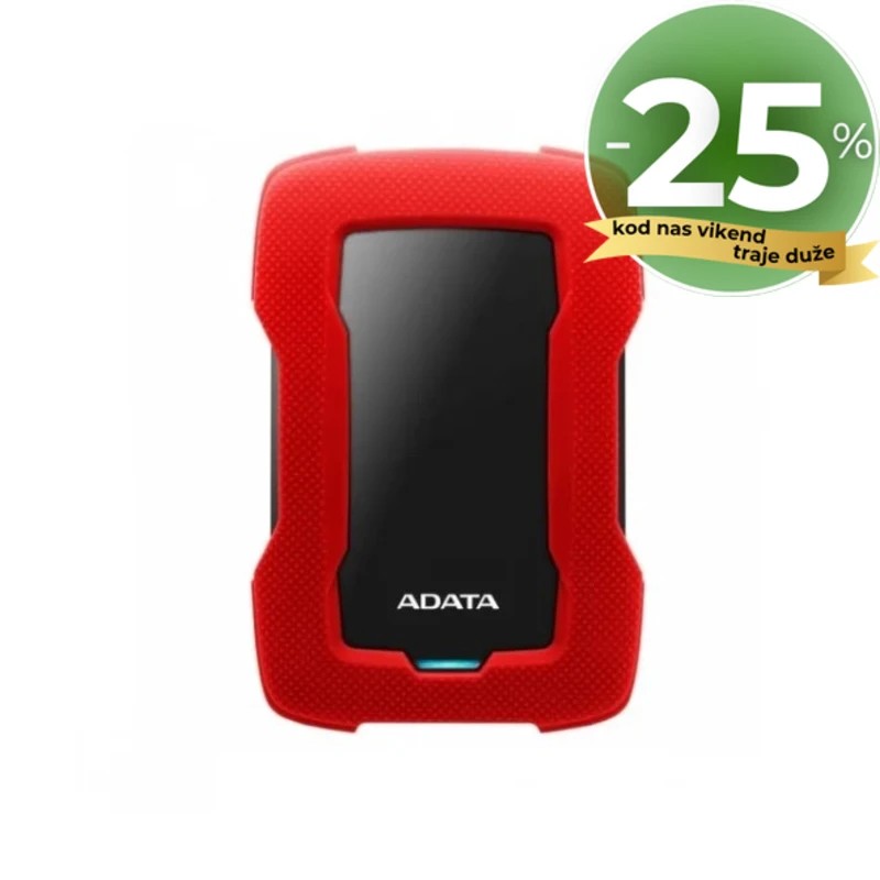 ADATA externi 2TB HD330 Durable, USB 3.2 crno crveni ADATA externi 2TB HD330 Durable, USB 3.2 crno crveni